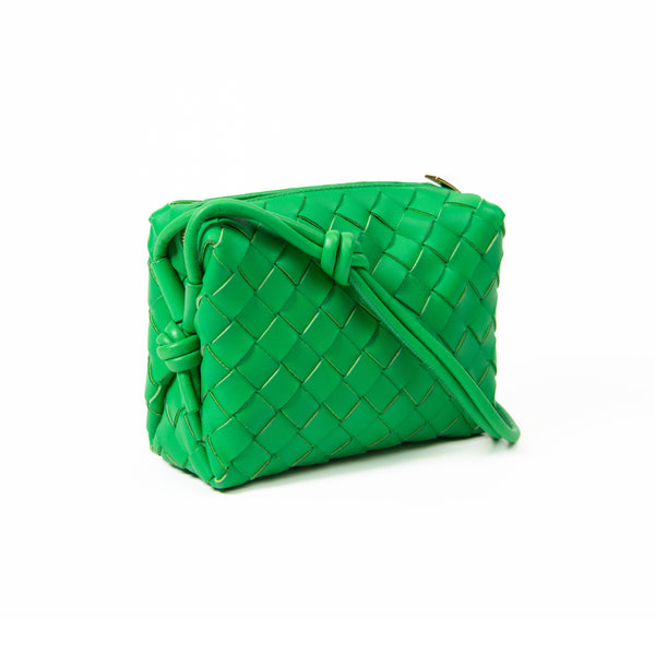 Bottega Veneta Parakeet Green Nappa Intrecciato Mini Loop Camera Bag