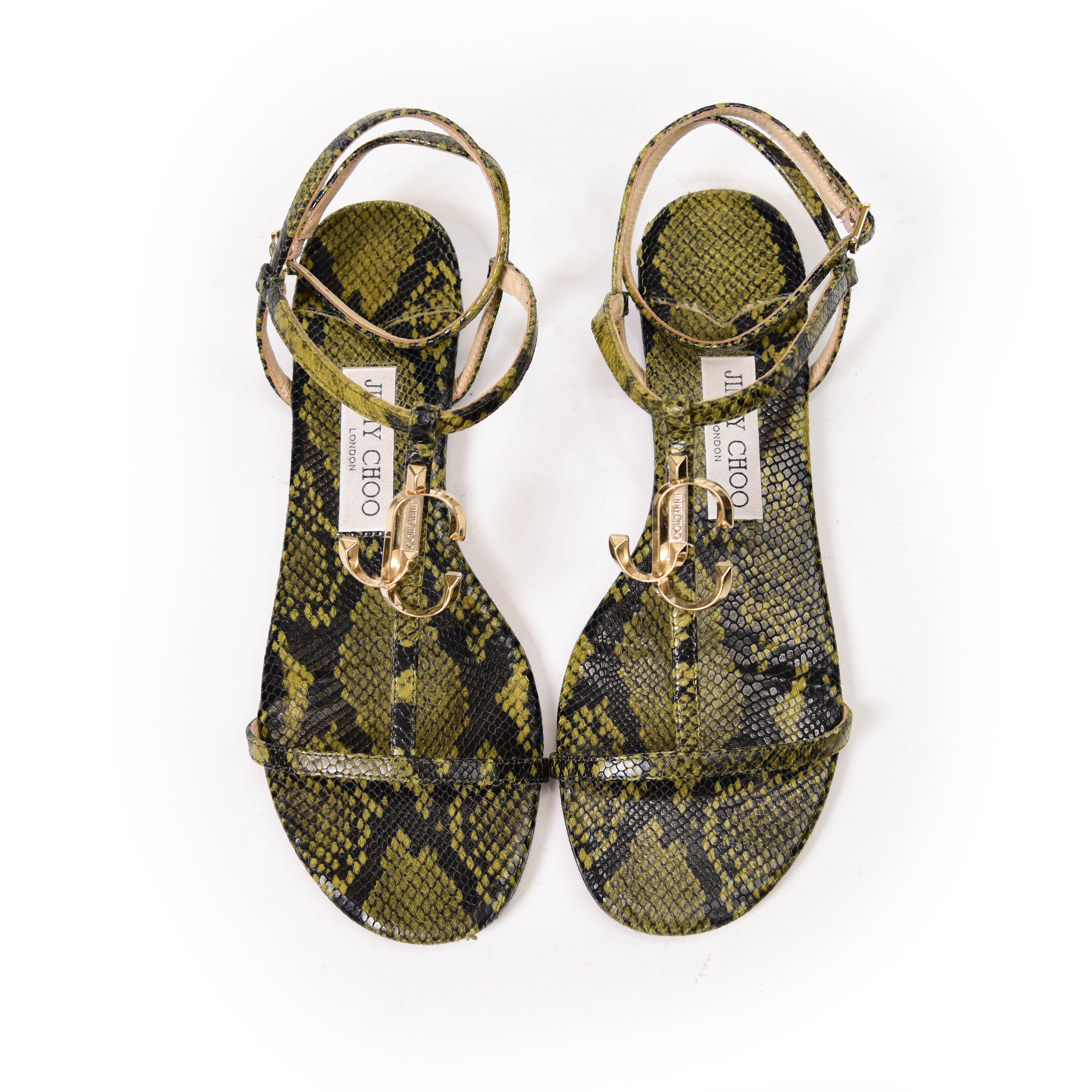 JIMMY CHOO Flat sandals FAYENCESQM サンダル フェイエンス シティ サンダル |ブラック ナッパ レザー