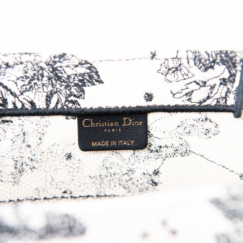Christian Dior Black & White Canvas Embroidered Zodiac Toile De Jouy Book Tote