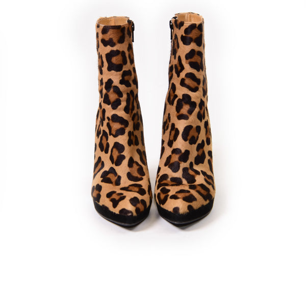Stuart Weitzman Brown Leopard Print Ponyhair Boots Size 8.5