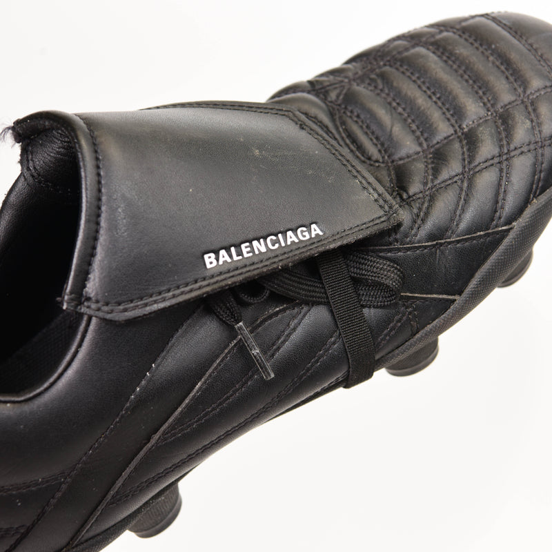 Balenciaga Black Leather Men's Soccer Sneakers Size 6