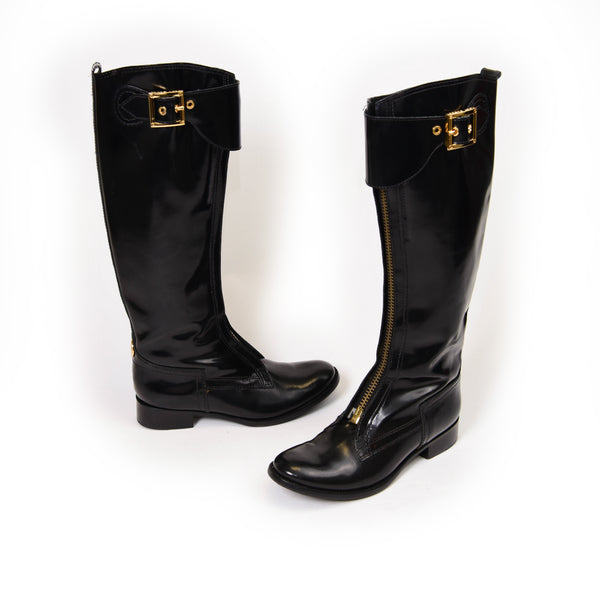 Tory Burch Black Leather Boots Size 6M