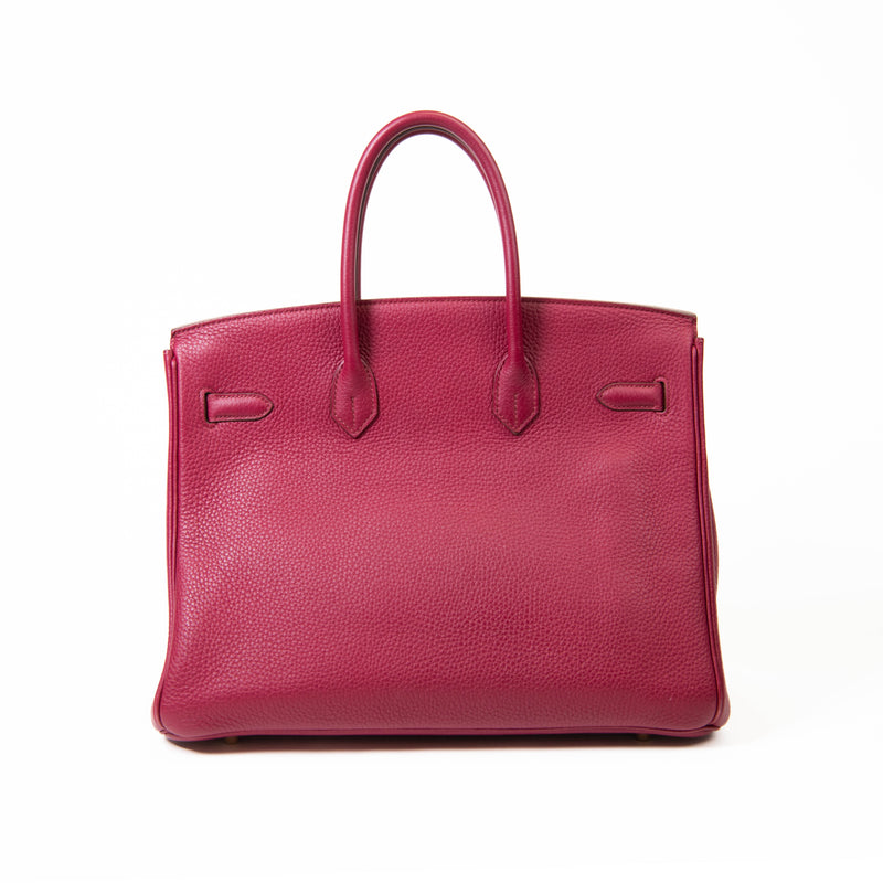 Hermes Rubis Red Togo Leather 35cm Birkin Gold Hardware