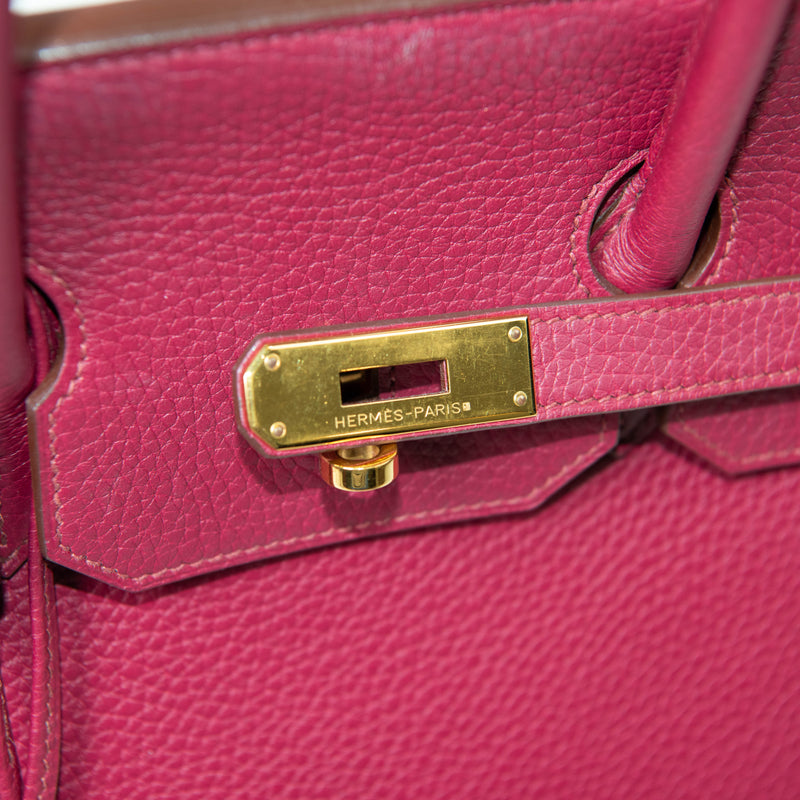 Hermes Rubis Red Togo Leather 35cm Birkin Gold Hardware