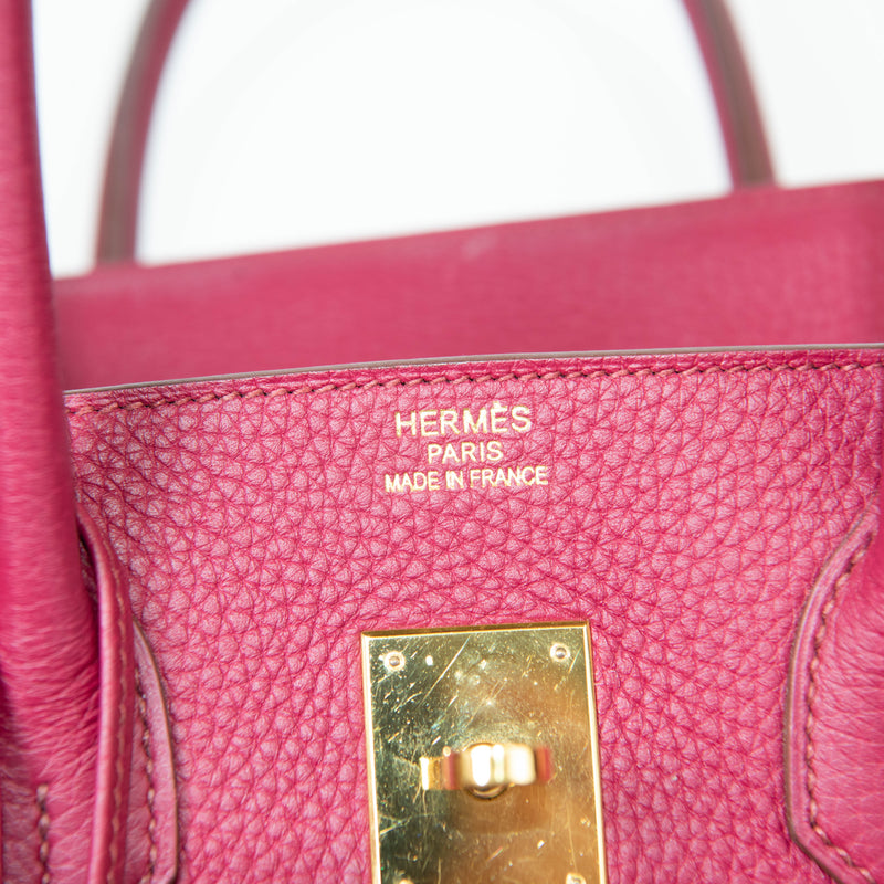 Hermes Rubis Red Togo Leather 35cm Birkin Gold Hardware