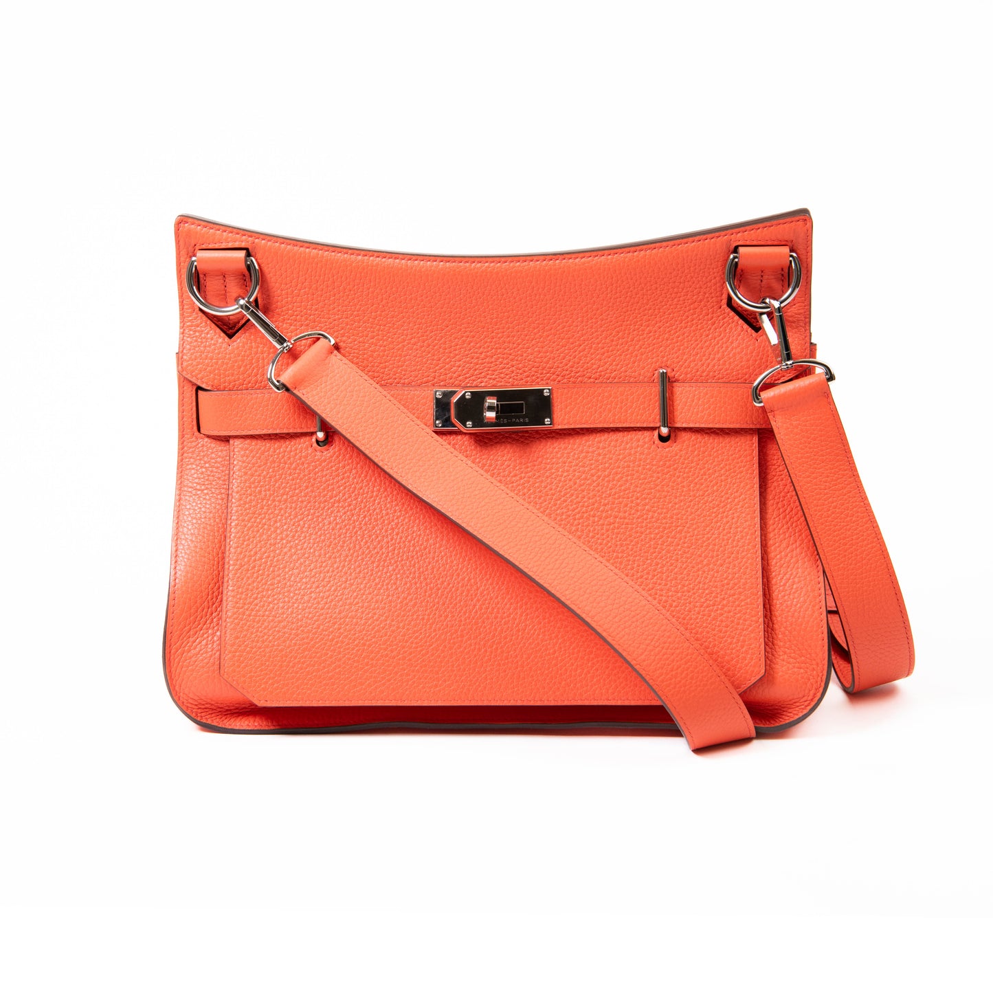 Hermes Feu Orange Swift Leather Jypsiere 34 Bag Palladium Hardware