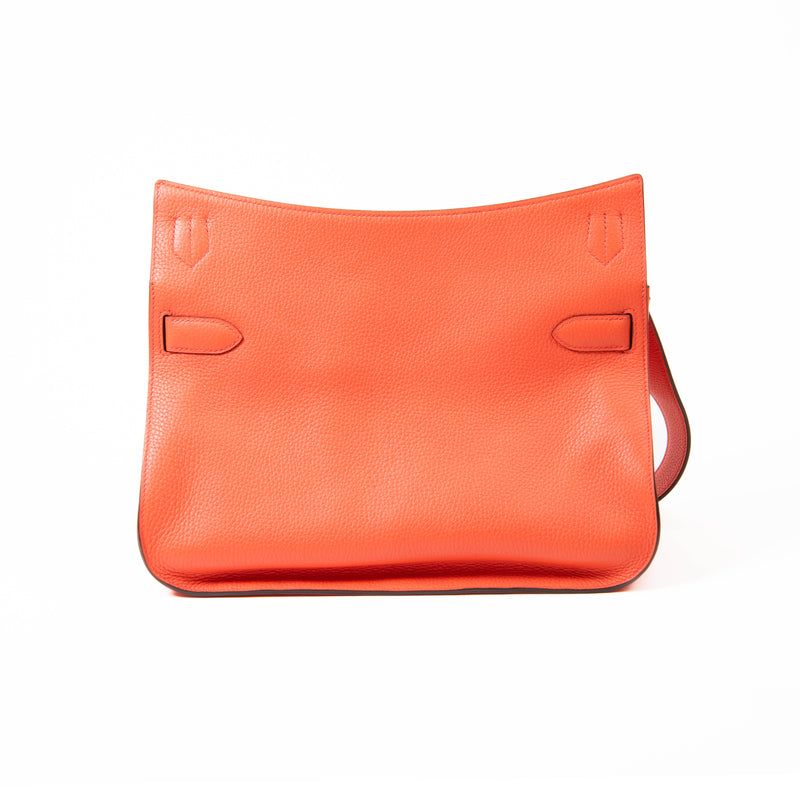 Hermes Feu Orange Swift Leather Jypsiere 34 Bag Palladium Hardware