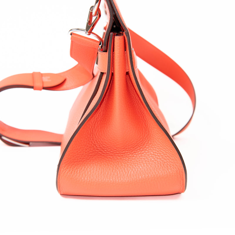 Hermes Feu Orange Swift Leather Jypsiere 34 Bag Palladium Hardware