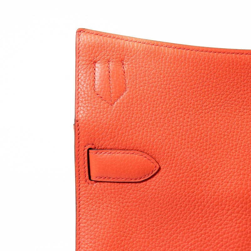 Hermes Feu Orange Swift Leather Jypsiere 34 Bag Palladium Hardware