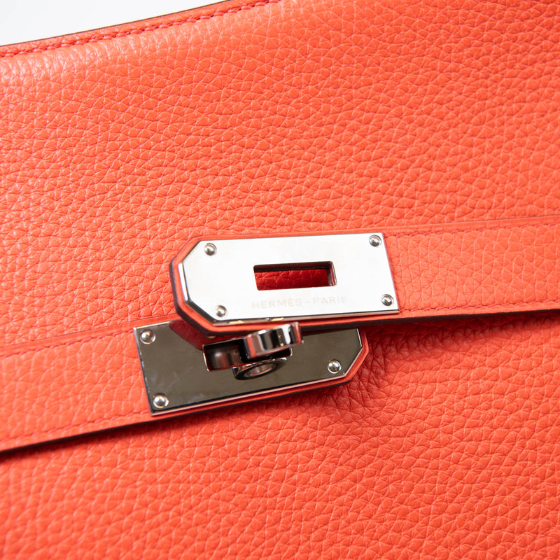 Hermes Feu Orange Swift Leather Jypsiere 34 Bag Palladium Hardware