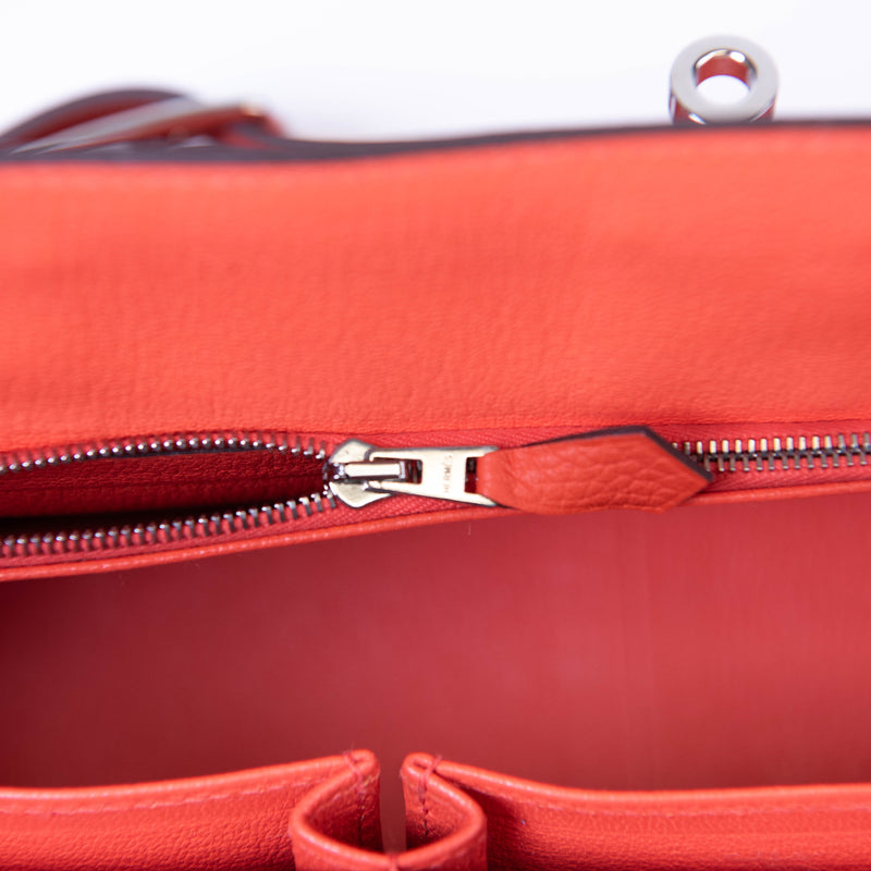 Hermes Feu Orange Swift Leather Jypsiere 34 Bag Palladium Hardware