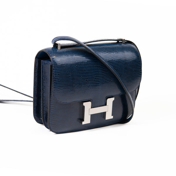 Hermes Bleu de Malte Lizard Constance 18 Palladium Hardware