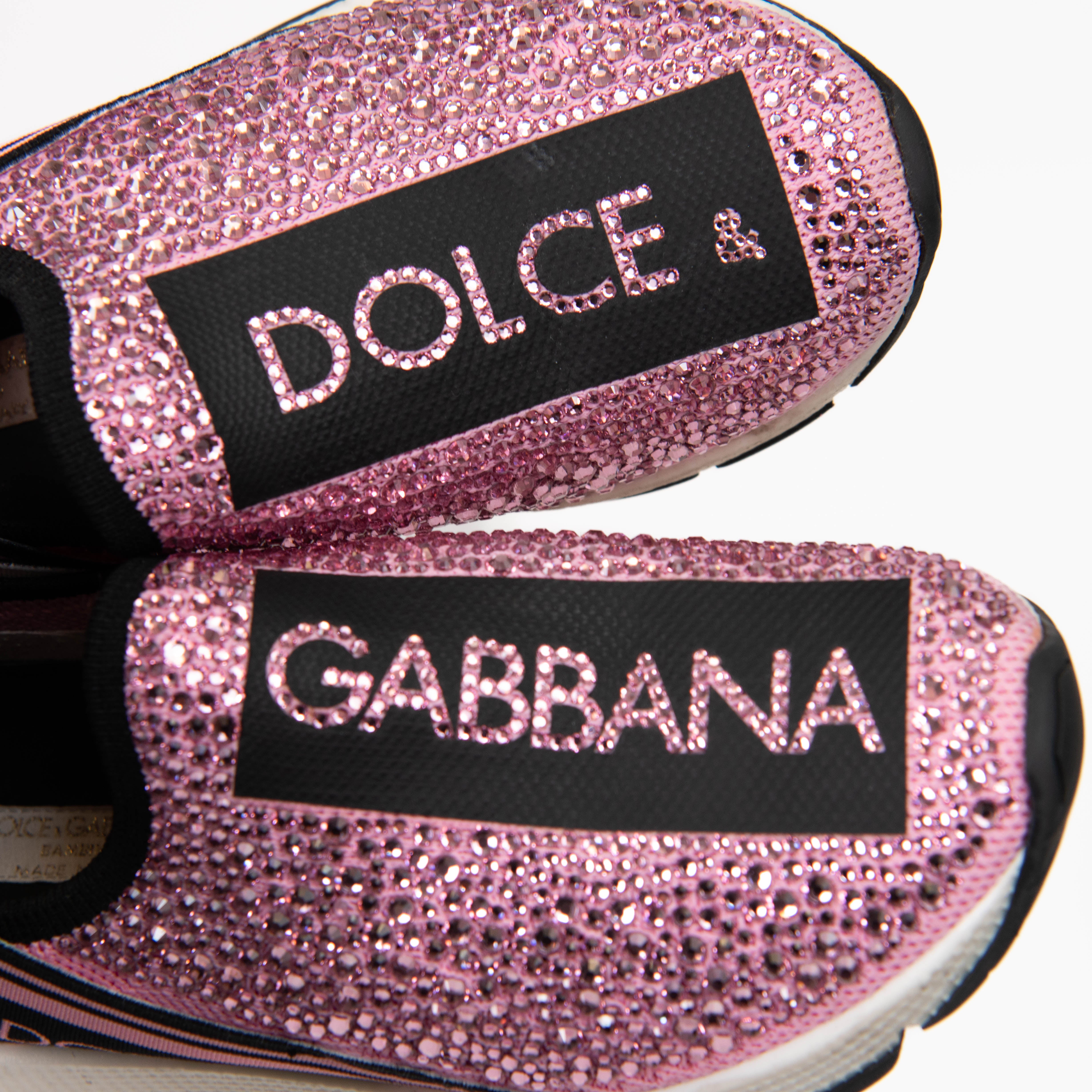 Dolce & Gabbana Pink Crystals Children's Sneakers Size 28