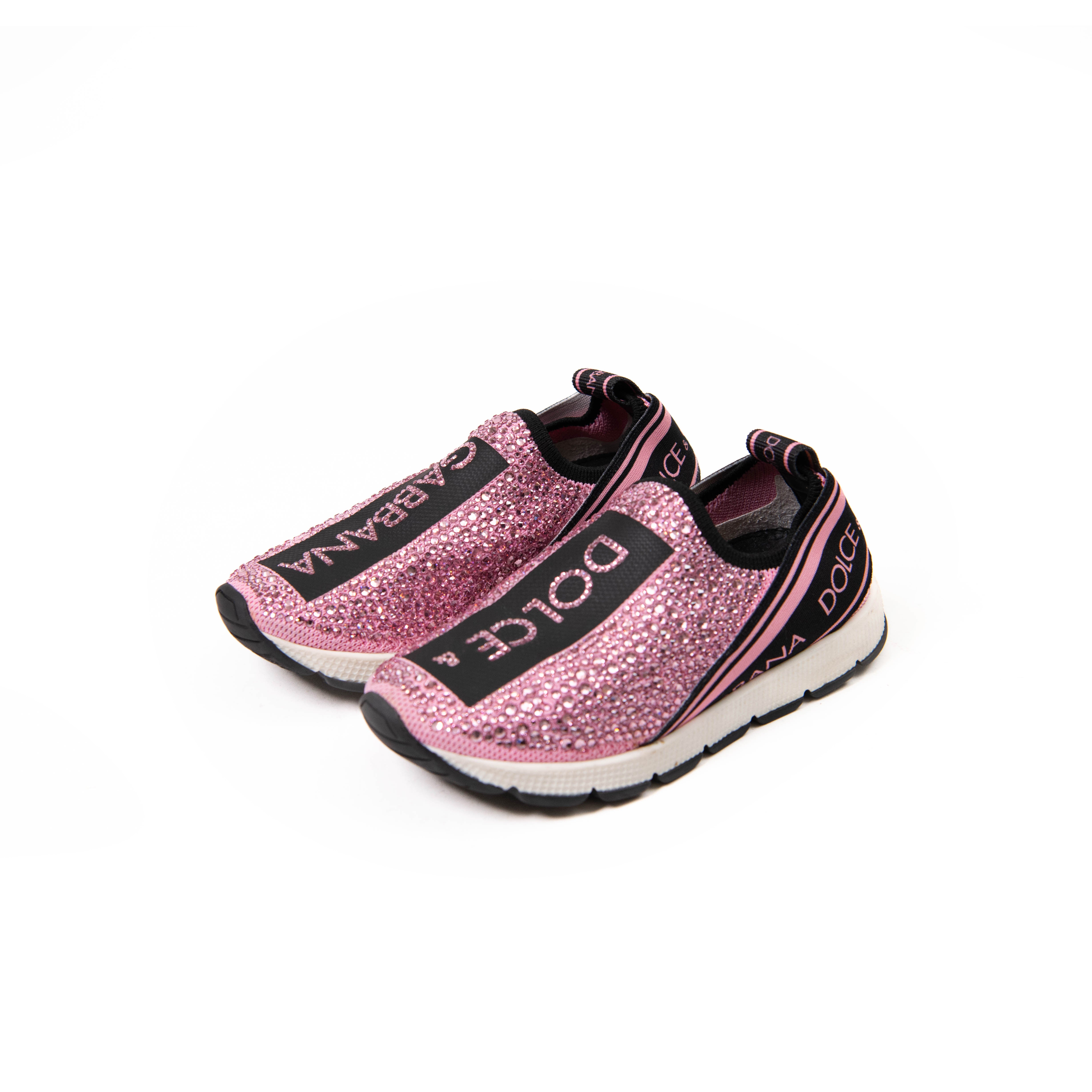 Dolce & Gabbana Pink Crystals Children's Sneakers Size 28