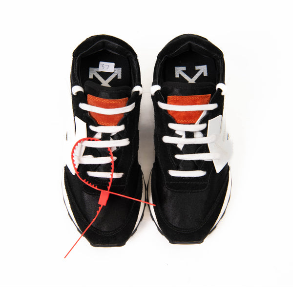 Off White Black Polyester and Suede Sneakers Size 37