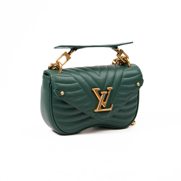 Louis Vuitton Emerald Green Calfskin New Wave Chain PM  Shoulder Bag
