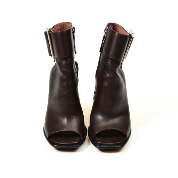 Bally Brown Leather Ankle Buckle  Boots Size 37