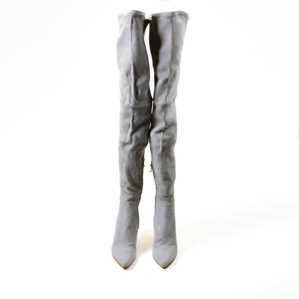 Balmain Gray Suede Boots Size 38