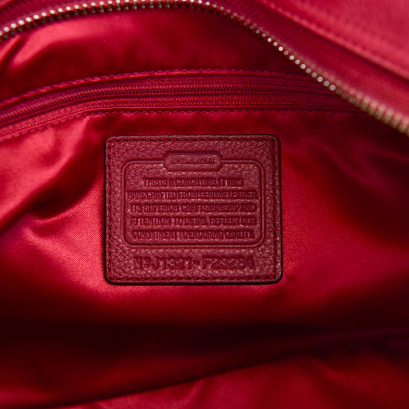 Coach Park Crimson Red Leather Carrie Tote Shoulder Bag