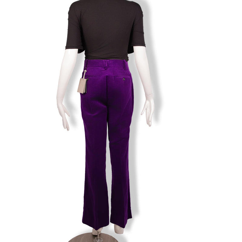 Tom Ford Purple Velvet Straight Pants Size 42
