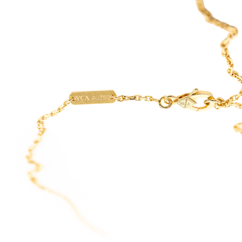 Van Cleef & Arpels Vintage Gold Alhambra Guilloché Pendant Necklace