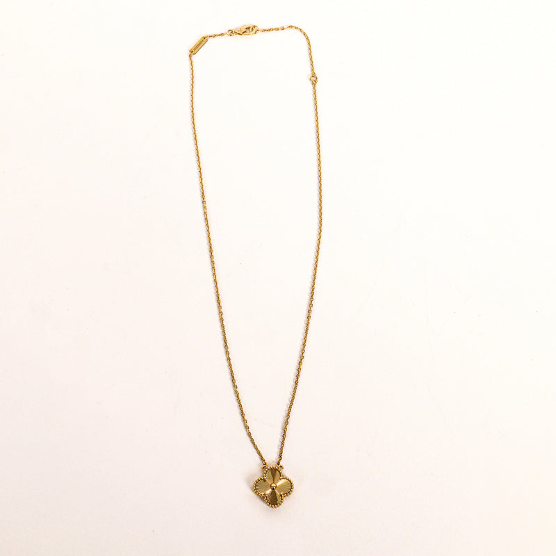 Van Cleef & Arpels Vintage Alhambra Guilloché Yellow Gold Pendant