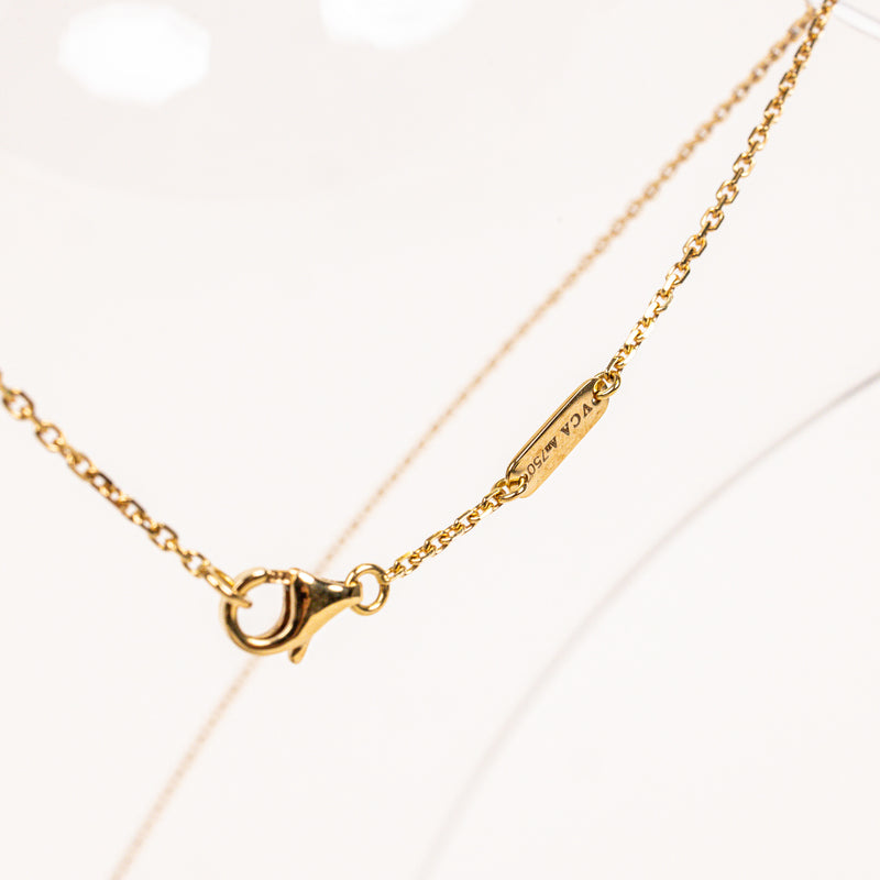 Van Cleef & Arpels Yellow Gold 18K Black Onyx Alhambra Pendant Necklace