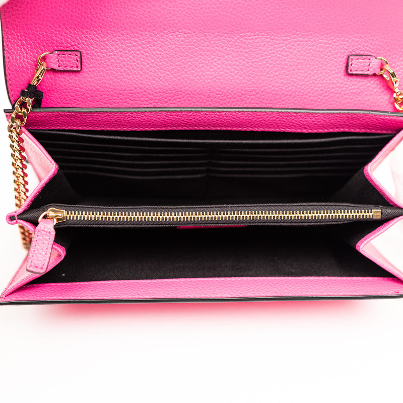 Versace Pink Leather WOC Crossbody with Gold Chain GHW