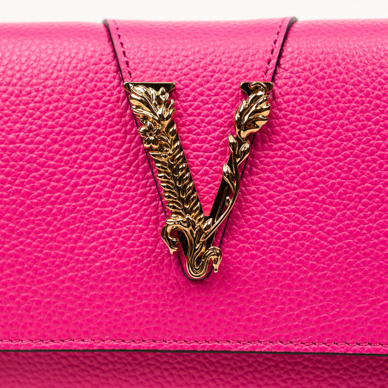 Versace Pink Leather WOC Crossbody with Gold Chain GHW
