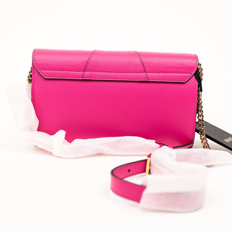 Versace Pink Leather WOC Crossbody with Gold Chain GHW