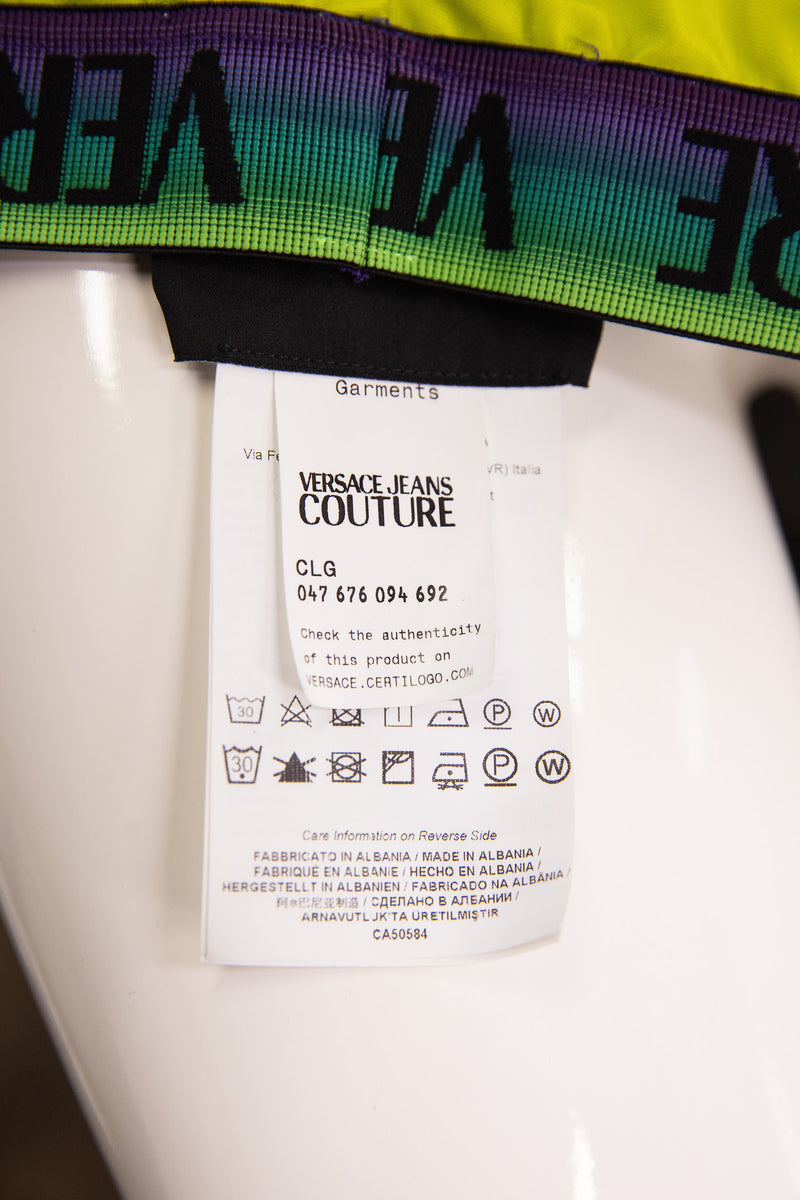 Versace Jeans Couture Neon Green Logo-Waist Leggings Size 40