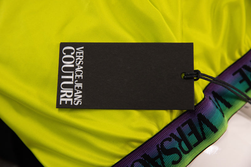 Versace Jeans Couture Neon Green Logo-Waist Leggings Size 40