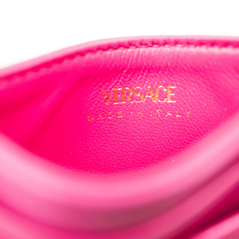 Versace Pink Quilted Leather Medusa Cardholder GHW