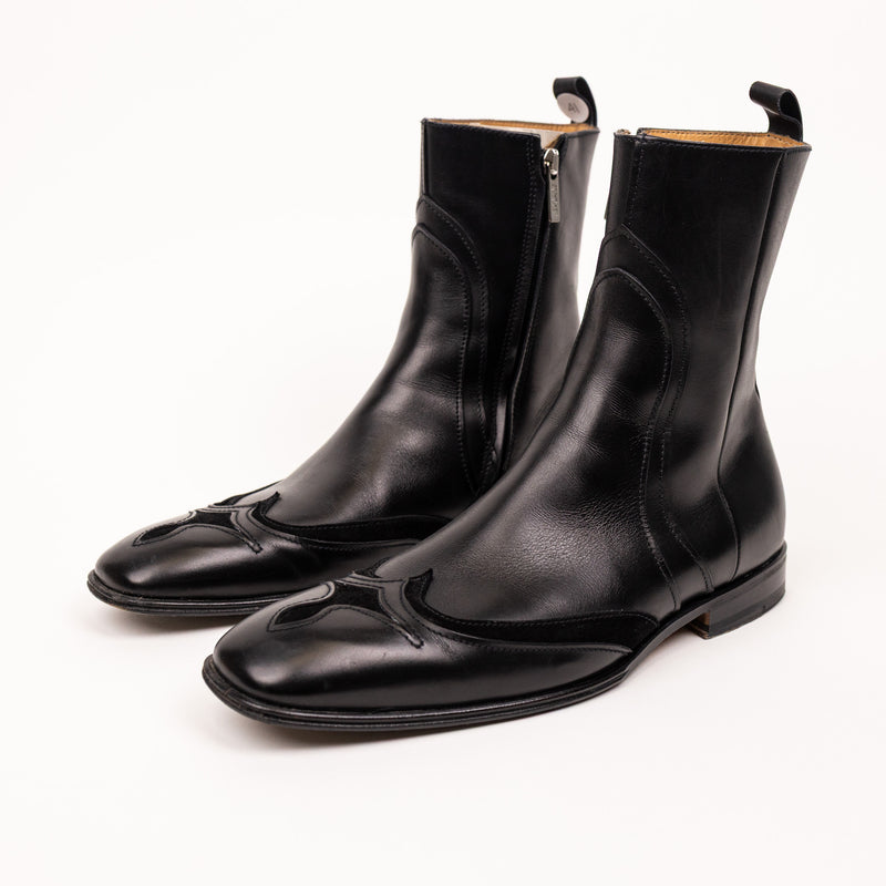 Versace Western Leather Boots Black 41