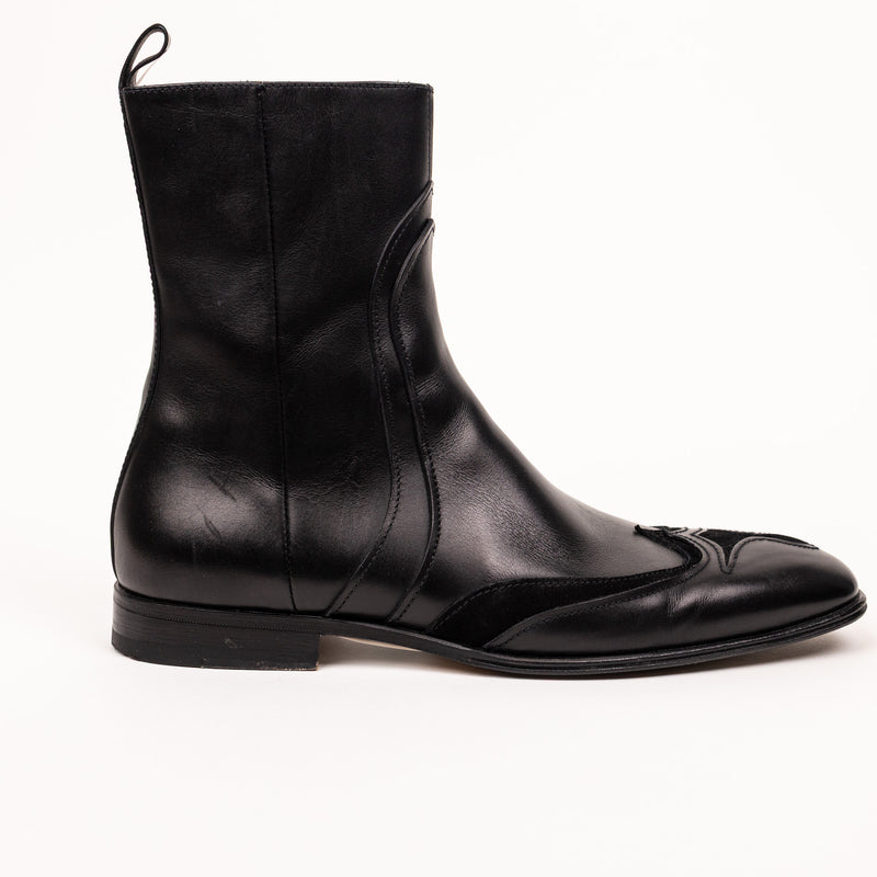 Versace Western Leather Boots Black 41
