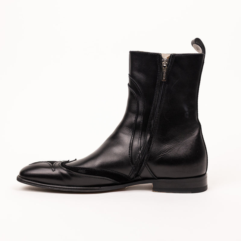 Versace Western Leather Boots Black 41