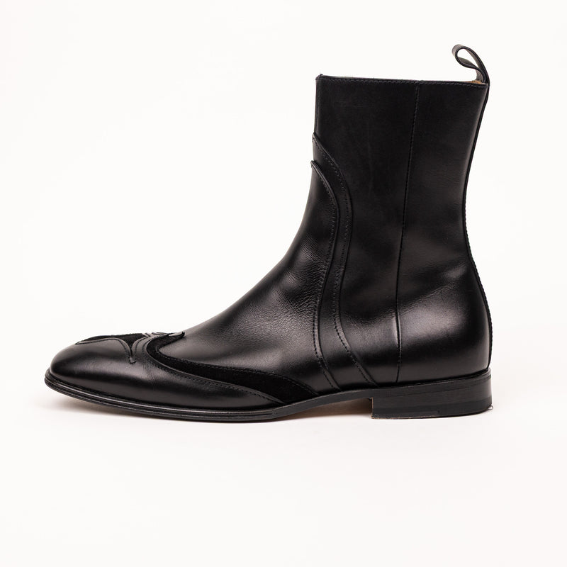 Versace Western Leather Boots Black 41