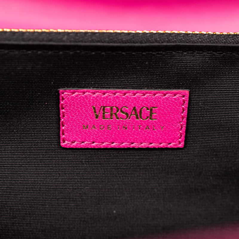 Versace Pink Velvet Medusa WOC Quilted Chainlink Crossbody