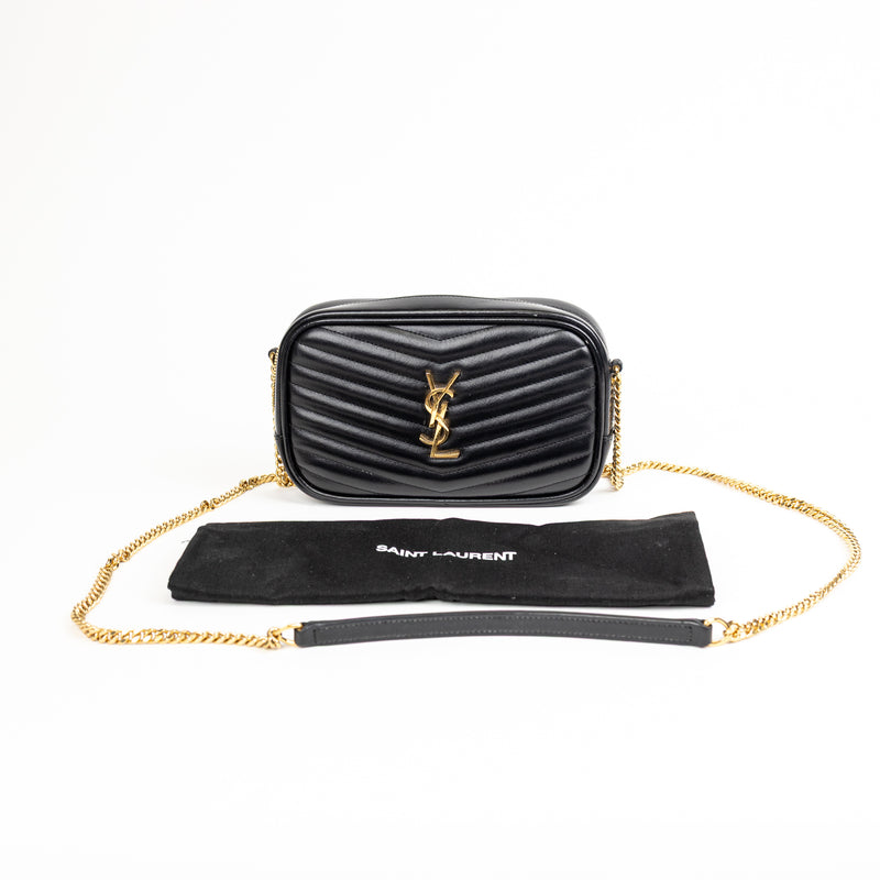 Saint Laurent Black Quilted Leather LouLou Mini Camera Bag