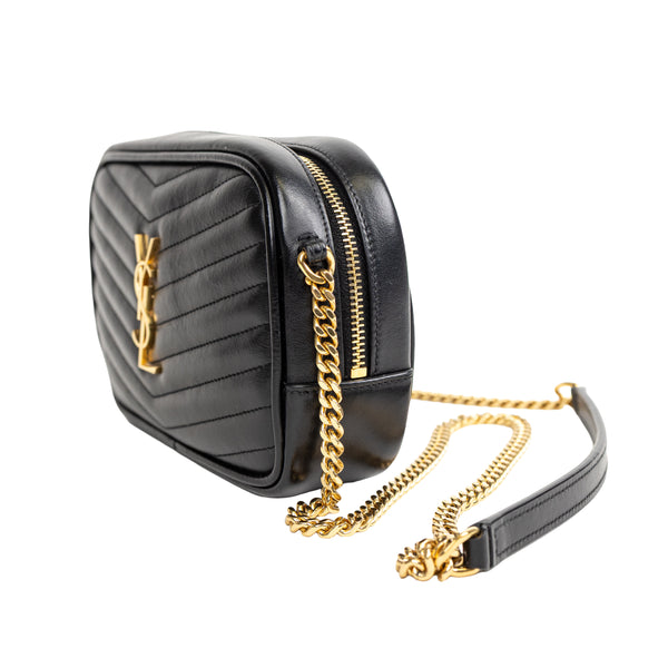 Saint Laurent Black Quilted Leather LouLou Mini Camera Bag