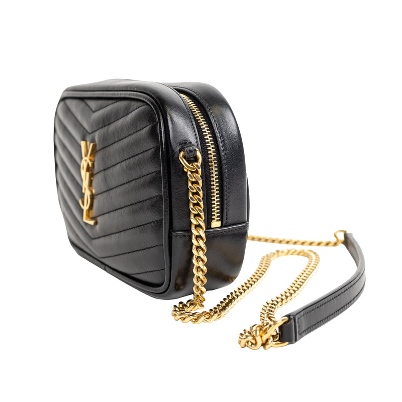 Saint Laurent Black Quilted Leather LouLou Mini Camera Bag