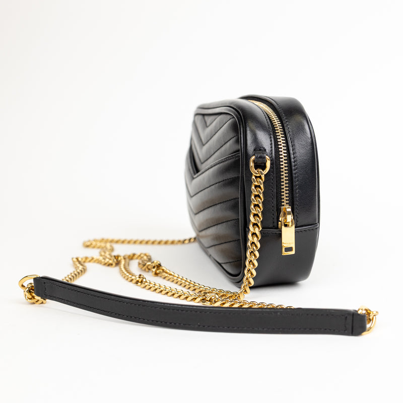 Saint Laurent Black Quilted Leather LouLou Mini Camera Bag