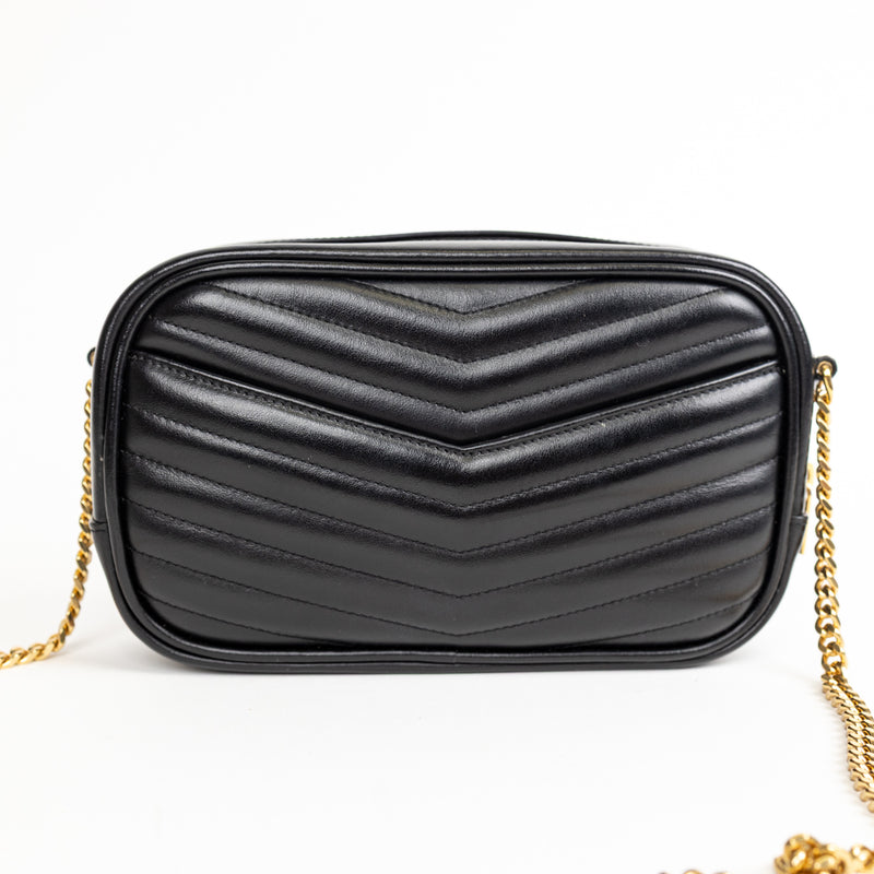 Saint Laurent Black Quilted Leather LouLou Mini Camera Bag