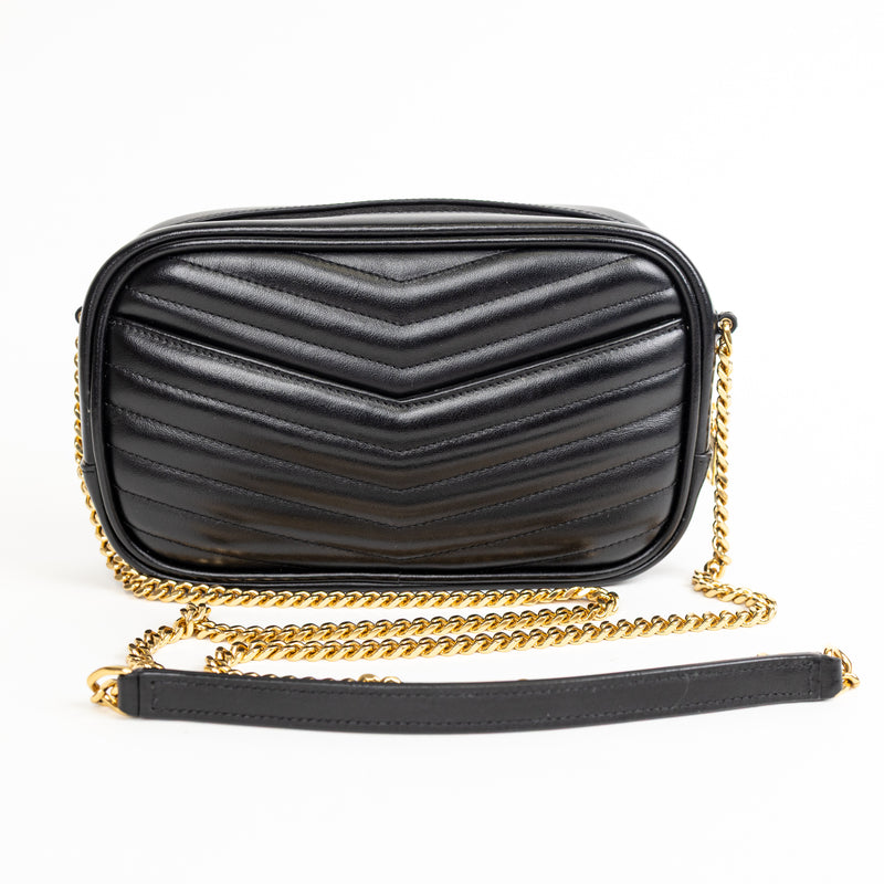 Saint Laurent Black Quilted Leather LouLou Mini Camera Bag