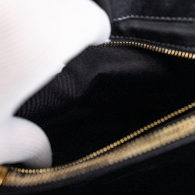 Saint Laurent YSL Black Matelasse Leather LouLou Medium Chain Bag