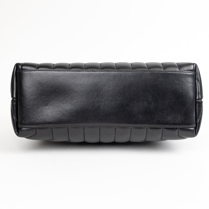 Saint Laurent YSL Black Matelasse Leather LouLou Medium Chain Bag