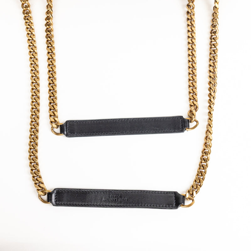 Saint Laurent YSL Black Matelasse Leather LouLou Medium Chain Bag