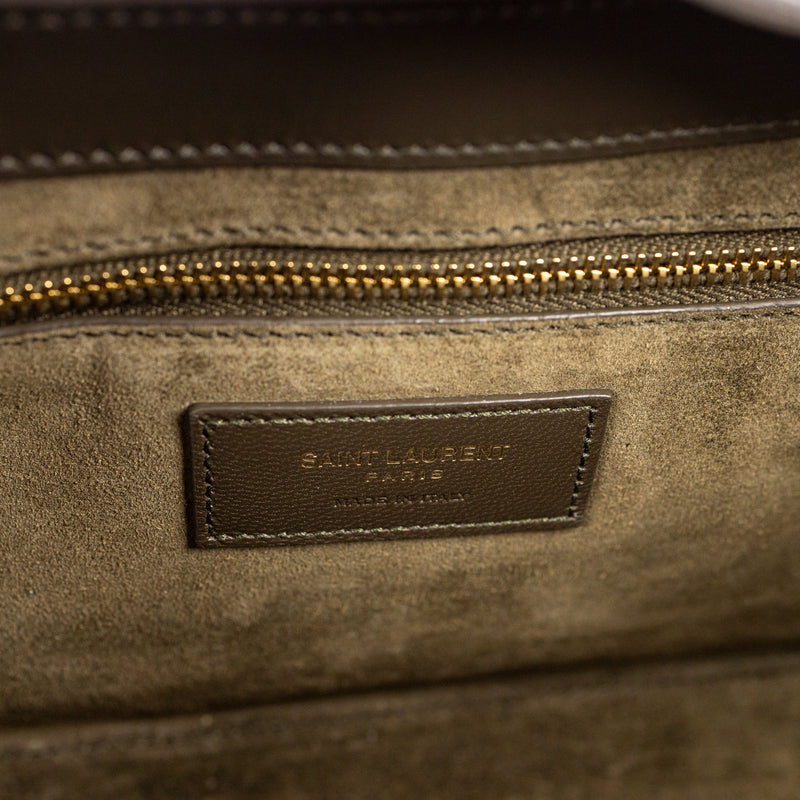 Saint Laurent YSL Olive Green Smooth Leather Le 5 À 7 Hobo Bag