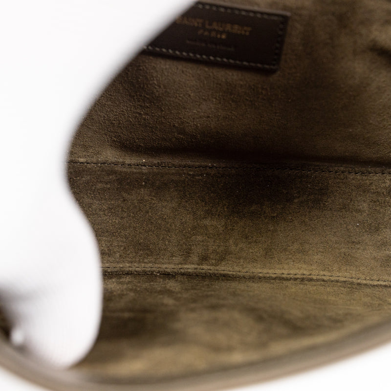 Saint Laurent YSL Olive Green Smooth Leather Le 5 À 7 Hobo Bag