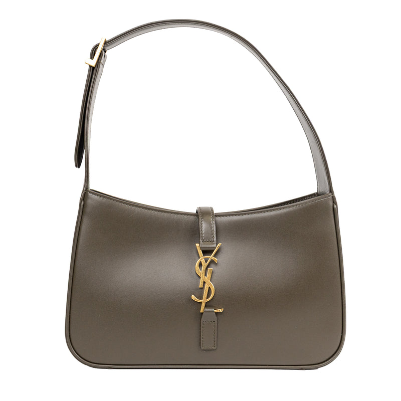 Saint Laurent YSL Olive Green Smooth Leather Le 5 À 7 Hobo Bag